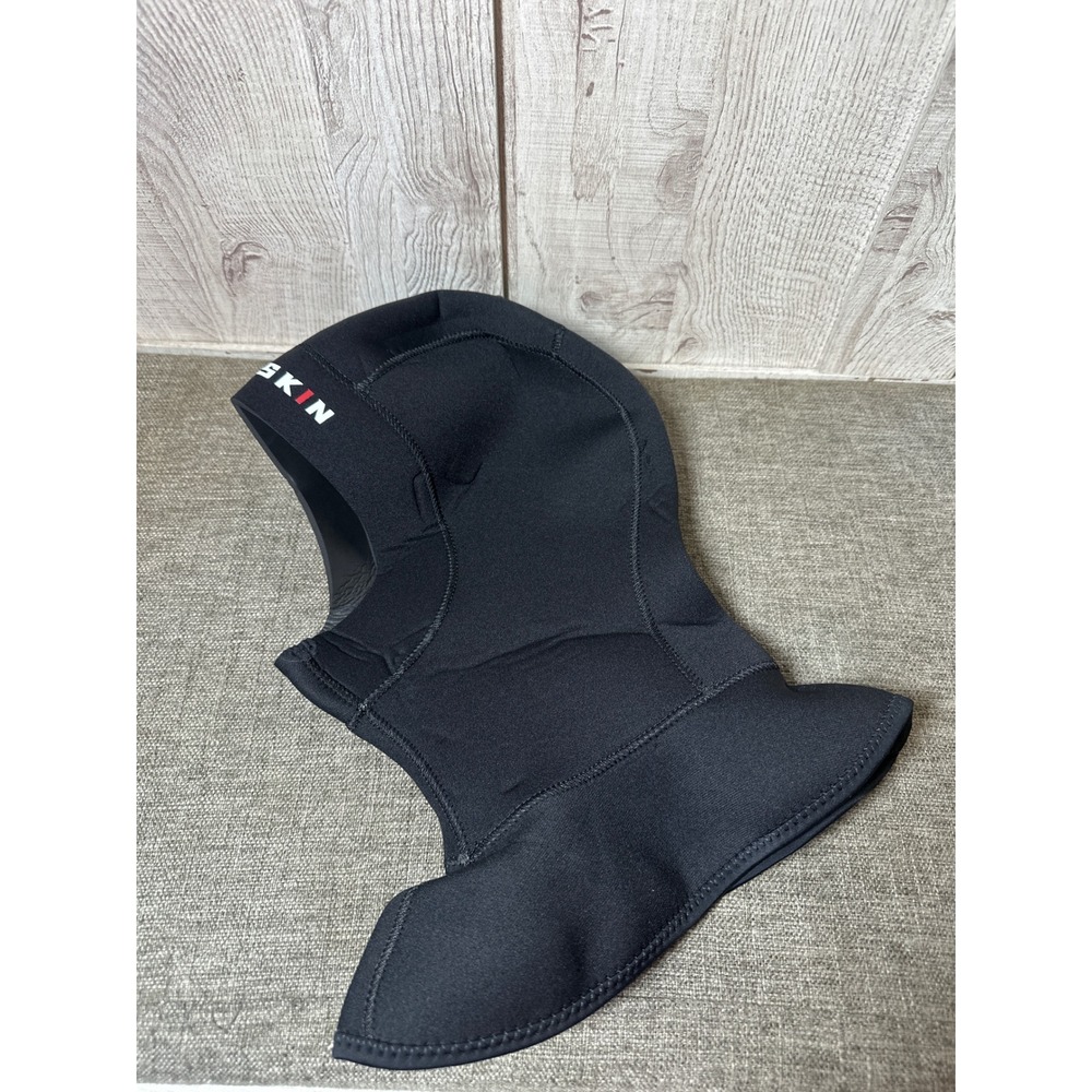 Seaskin Black Neoprene Diving Hood Bibbed Wetsuit Balaclava Size Large L